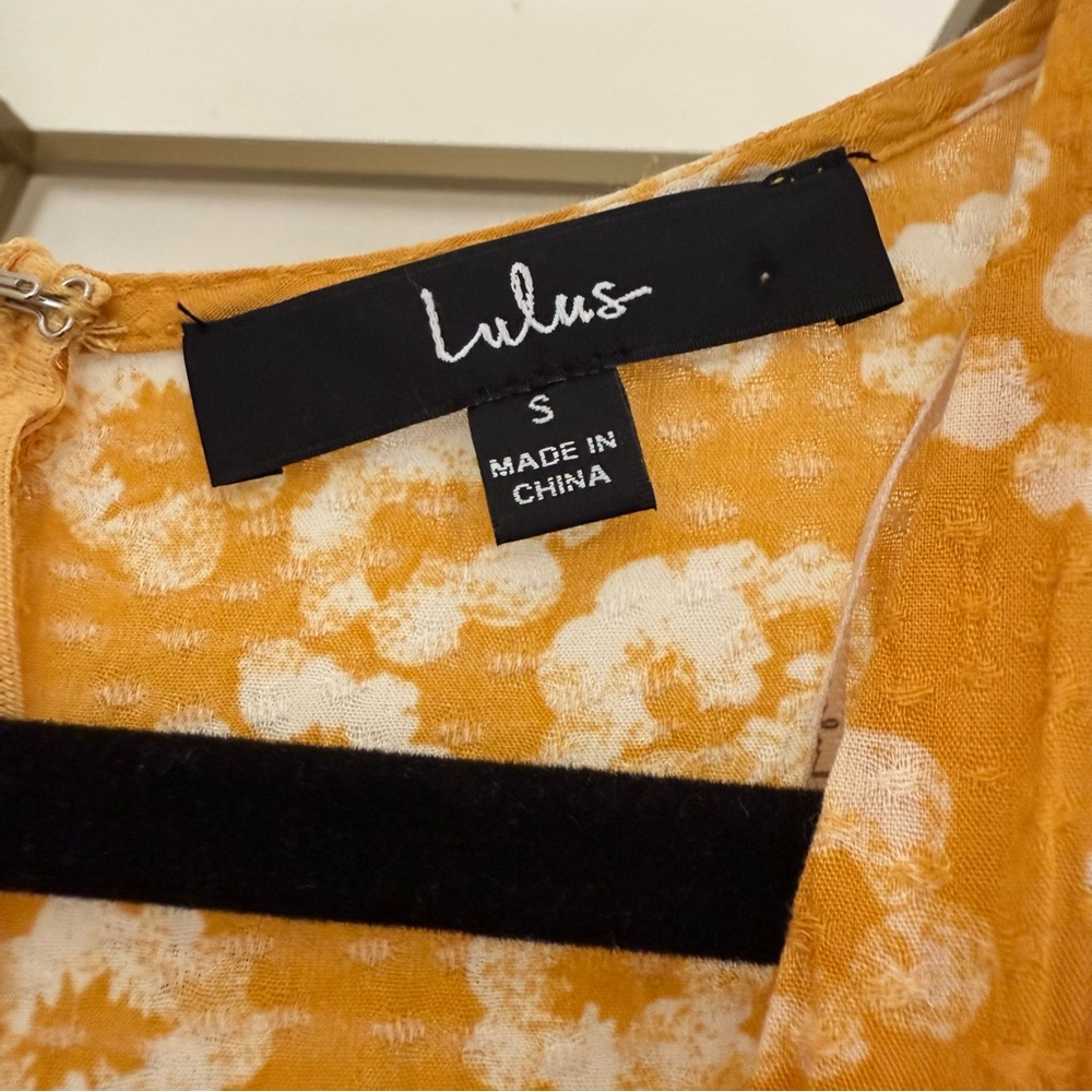 Lulus Garden Explorer Mustard Yellow Floral Print Mini Dress - Picture 4 of 9